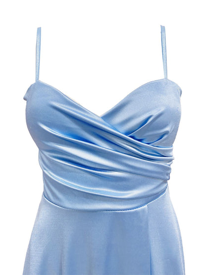 ABITO DA CERIMONIA IN RASO AZZURRO 24780