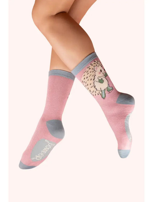 Calzini glitter - Riccio pattinatore Rosa