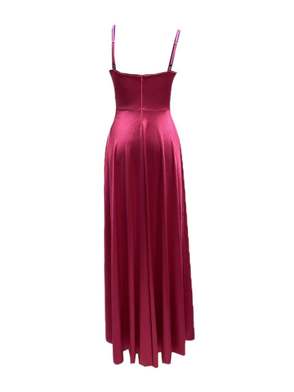 ABITO DA CERIMONIA IN RASO FUCSIA 24780