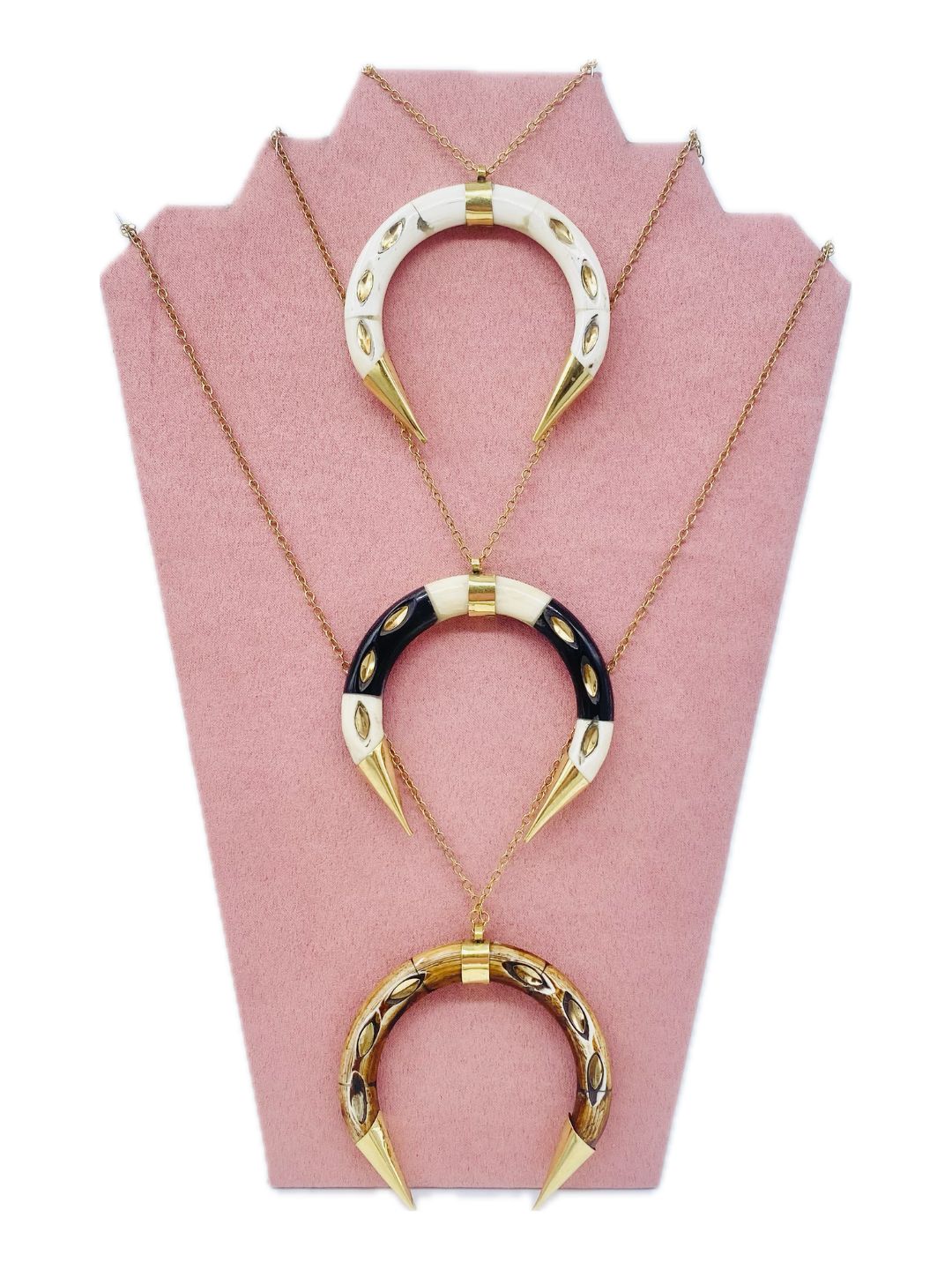 COLLANA CORNO MEZZA LUNA DI OSSO