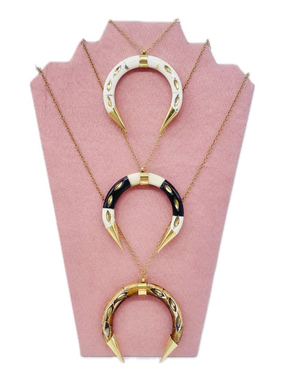 COLLANA CORNO MEZZA LUNA DI OSSO