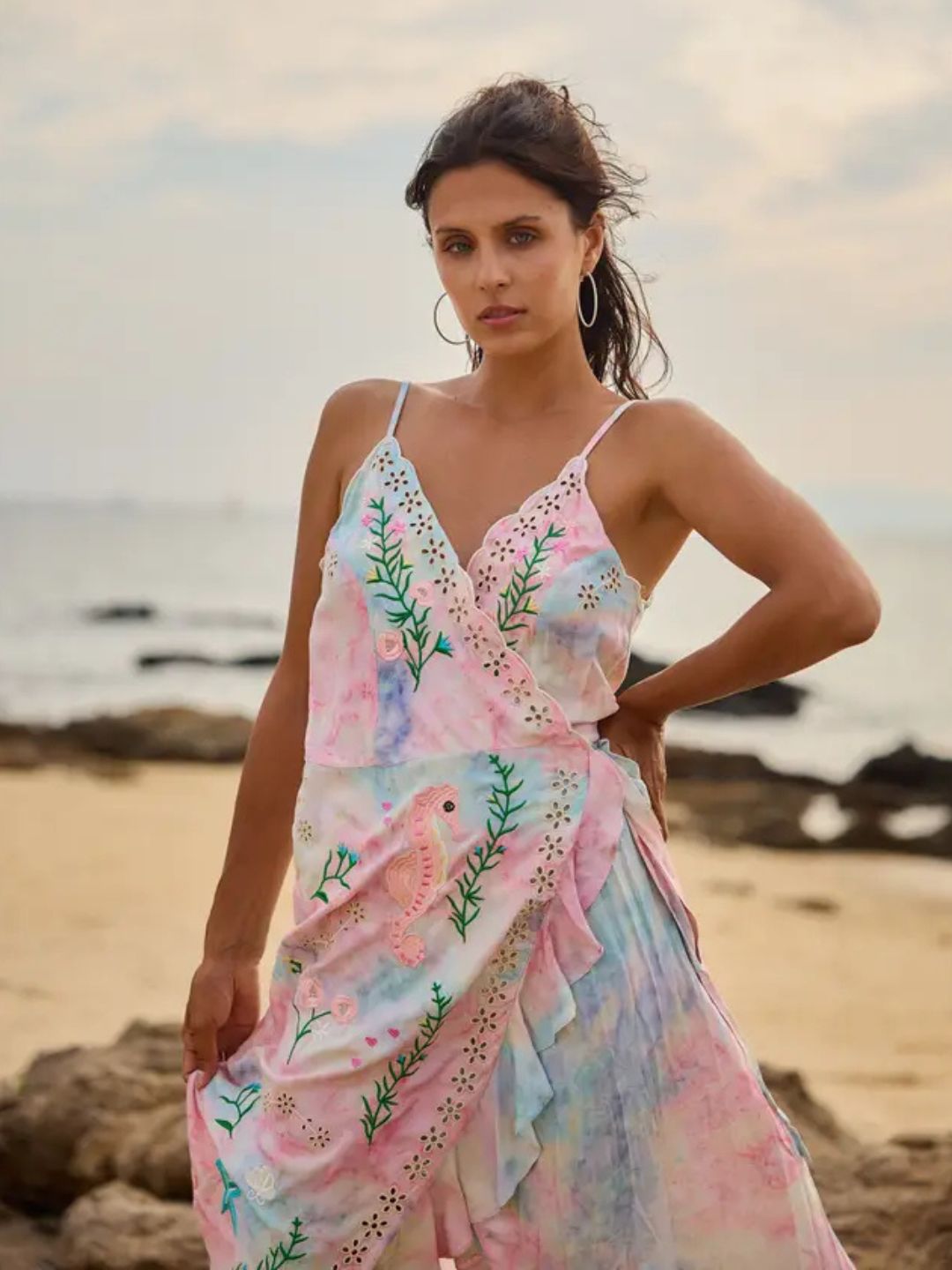 Abito Portafoglio Ricamato Boho Chic 56SD3033-1790