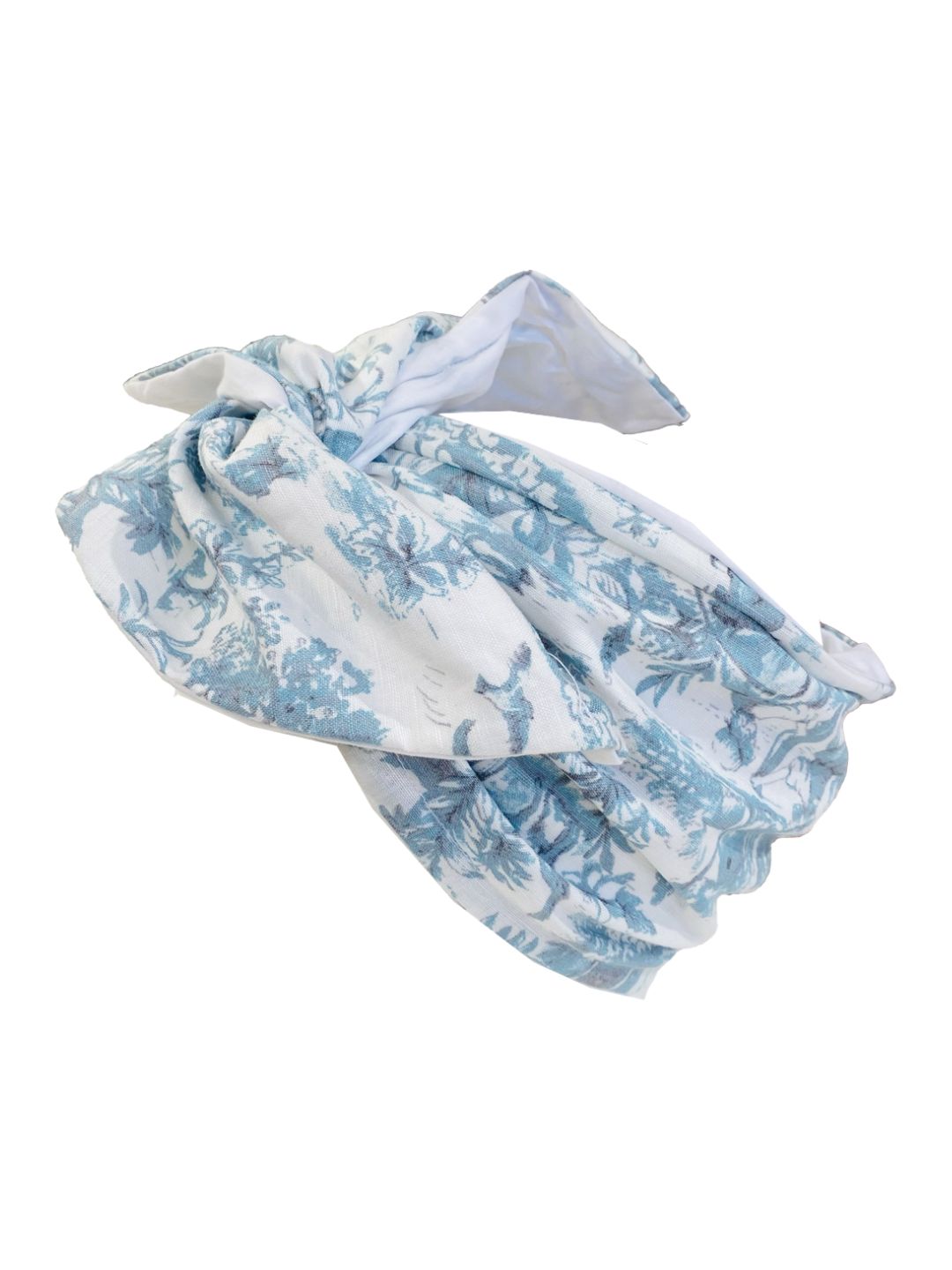 FASCIA TURBANTE Modellabile Double-face Toile de jouy Azzurro