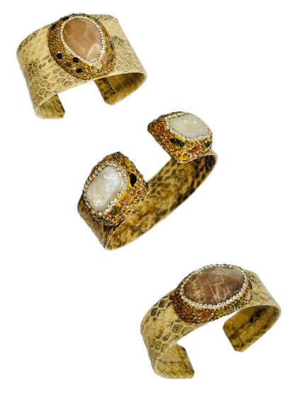 Set Bijoux Pitone NOCCIOLA+agata ROSA/Perla di fiume