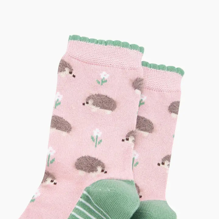 CALZINI IN BAMBÙ Rosa con Fiori e Riccio 4436HEDGLP