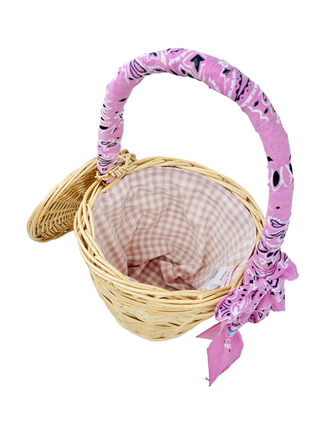 BORSA SECCHIELLO IN VIMINI Bandana rosa