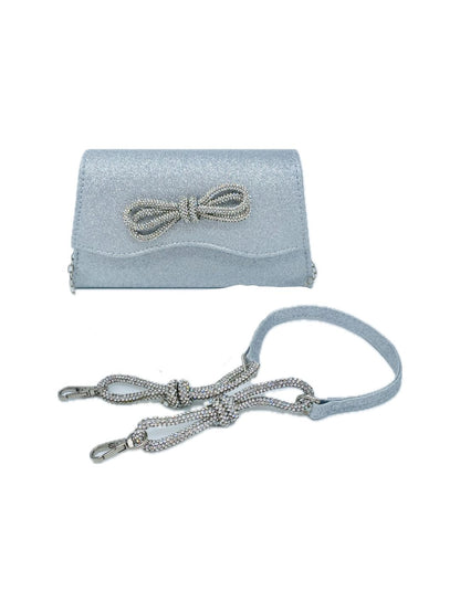 Borsa da sera SIIZA con glter argento, strass e fiocco, busta classica per matrimonio, cocktail festa, ballo di fine anno, regalo | SHEIN ALIA Borsa da sera SIIZA con glter argento, strass e fiocco, busta classica per matrimonio, cocktail festa, ballo di fine anno, regalo | SHEIN ALIA