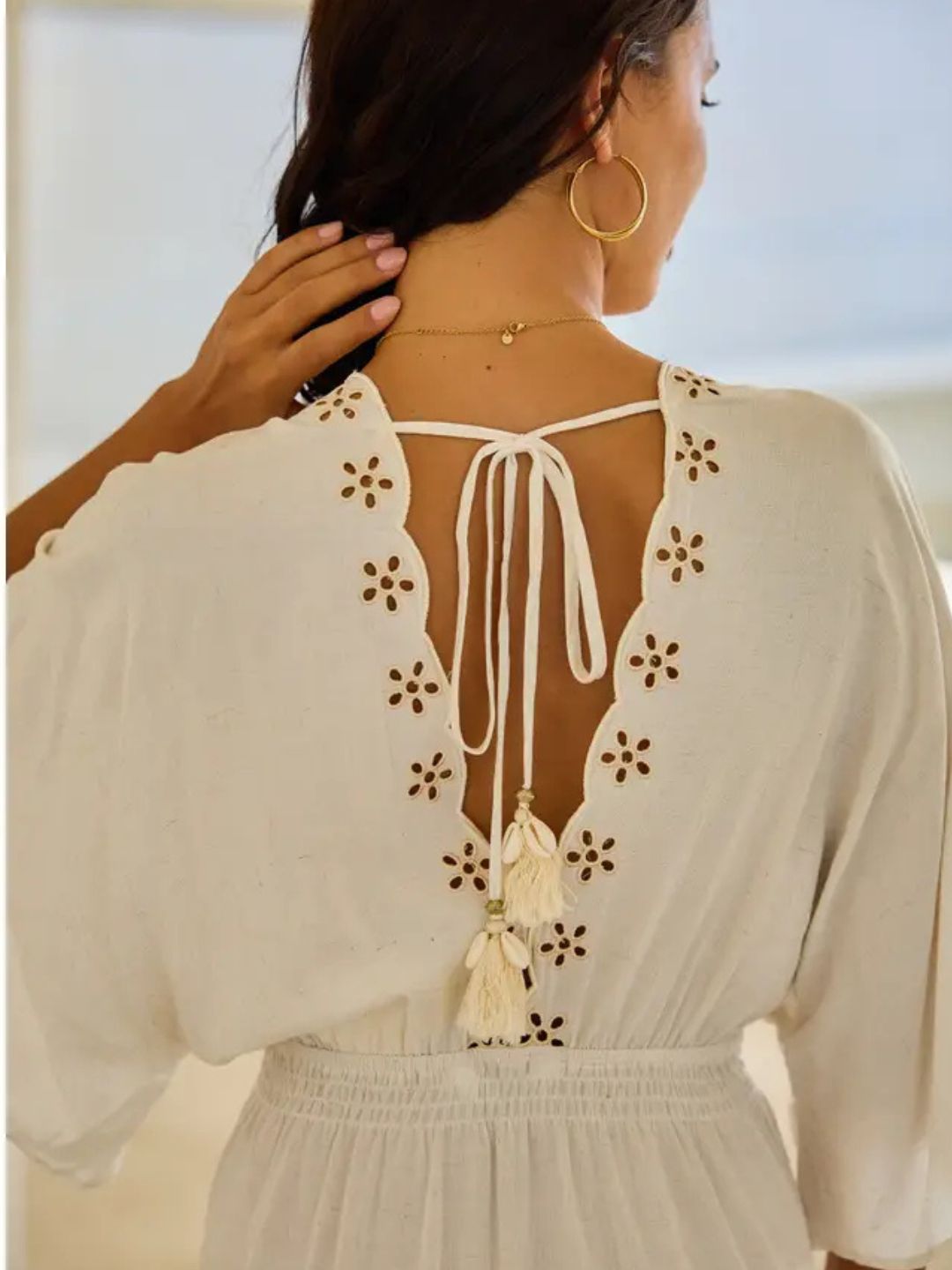 Maxi abito lungo con ricamo floreale 56DR1067-1797