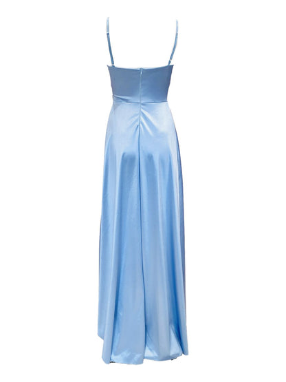 ABITO DA CERIMONIA IN RASO AZZURRO 24780