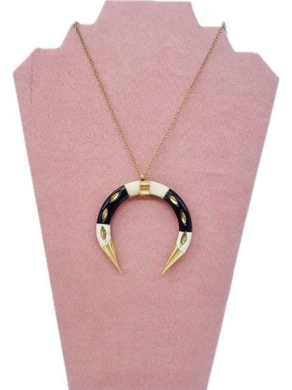 COLLANA CORNO MEZZA LUNA DI OSSO