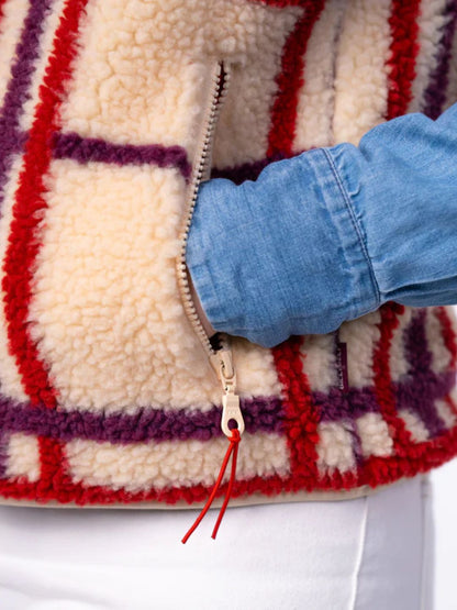 Gilet da donna Sherpa Quadri