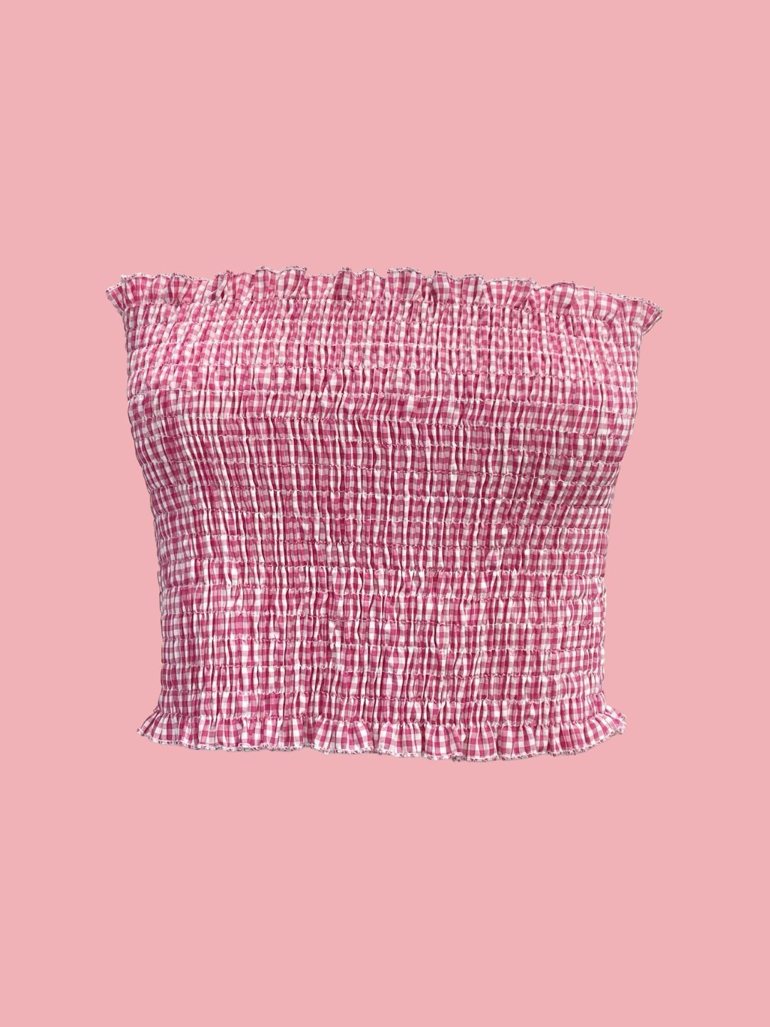 MINI TOP Punto Smock vichy Fragola Ribes of LOVE