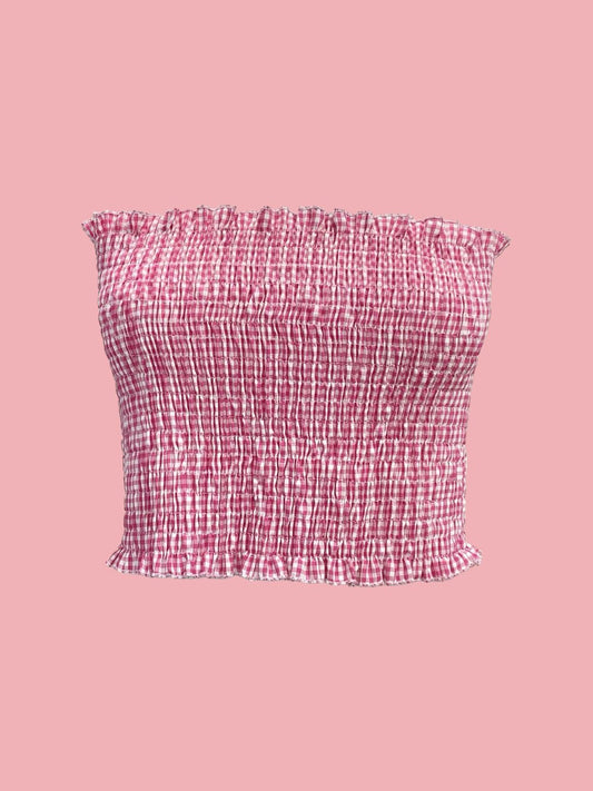 MINI TOP Punto Smock vichy Fragola Ribes of LOVE