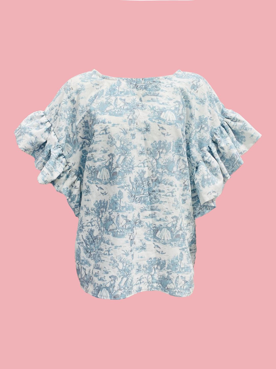 BLUSA Cadia shirt Toile de jouy Azzurra Ribes of LOVE