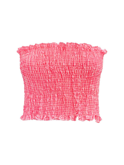 MINI TOP Punto Smock vichy Rosa Fluo Ribes of LOVE