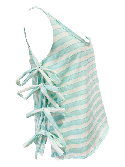 CANOTTA fiocchi Lila righe verdi Ribes of LOVE