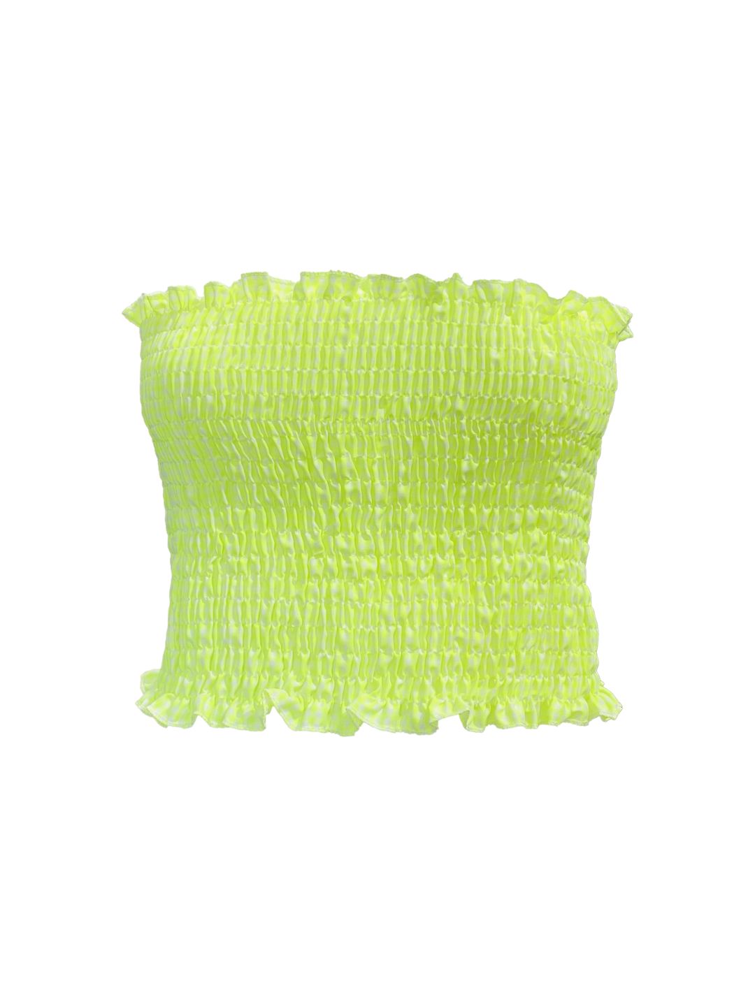 MINI TOP Punto Smock vichy Giallo Fluo Ribes of LOVE