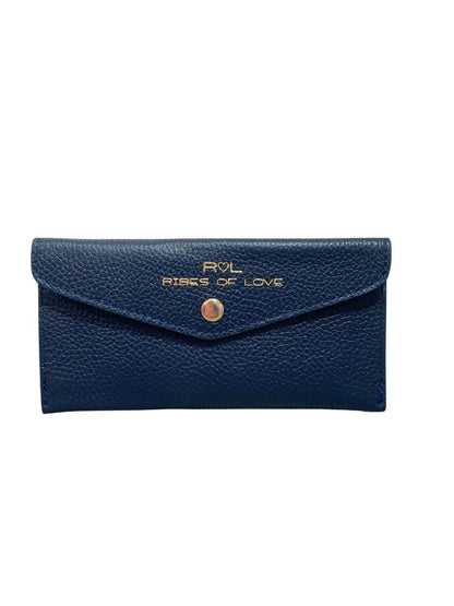 PORTAFOGLIO A BUSTA IN PELLE BLU 5022