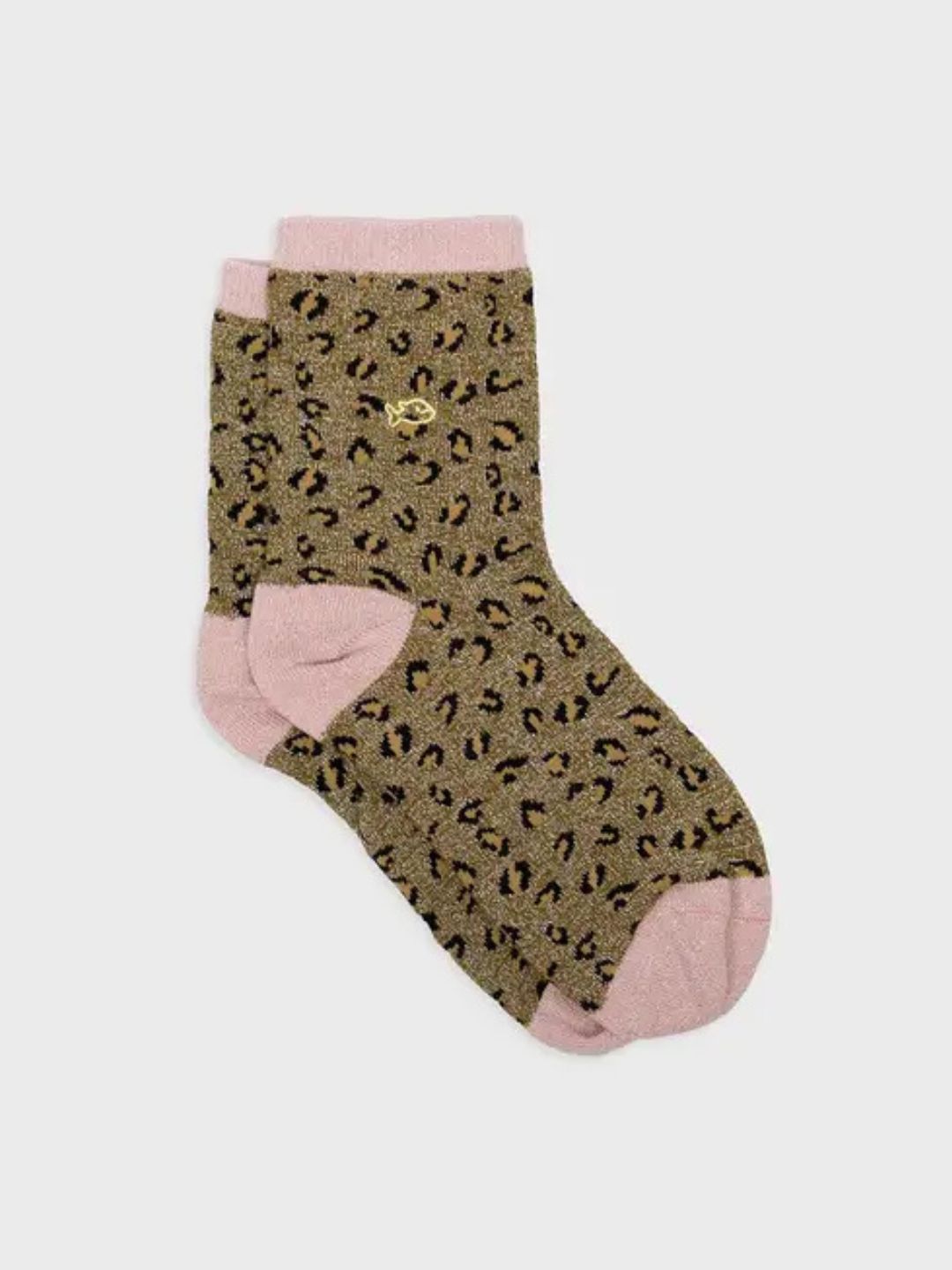 Calzini Leopardati Glitterati in Cotone Pettinato Verde Oliva – Billybelt