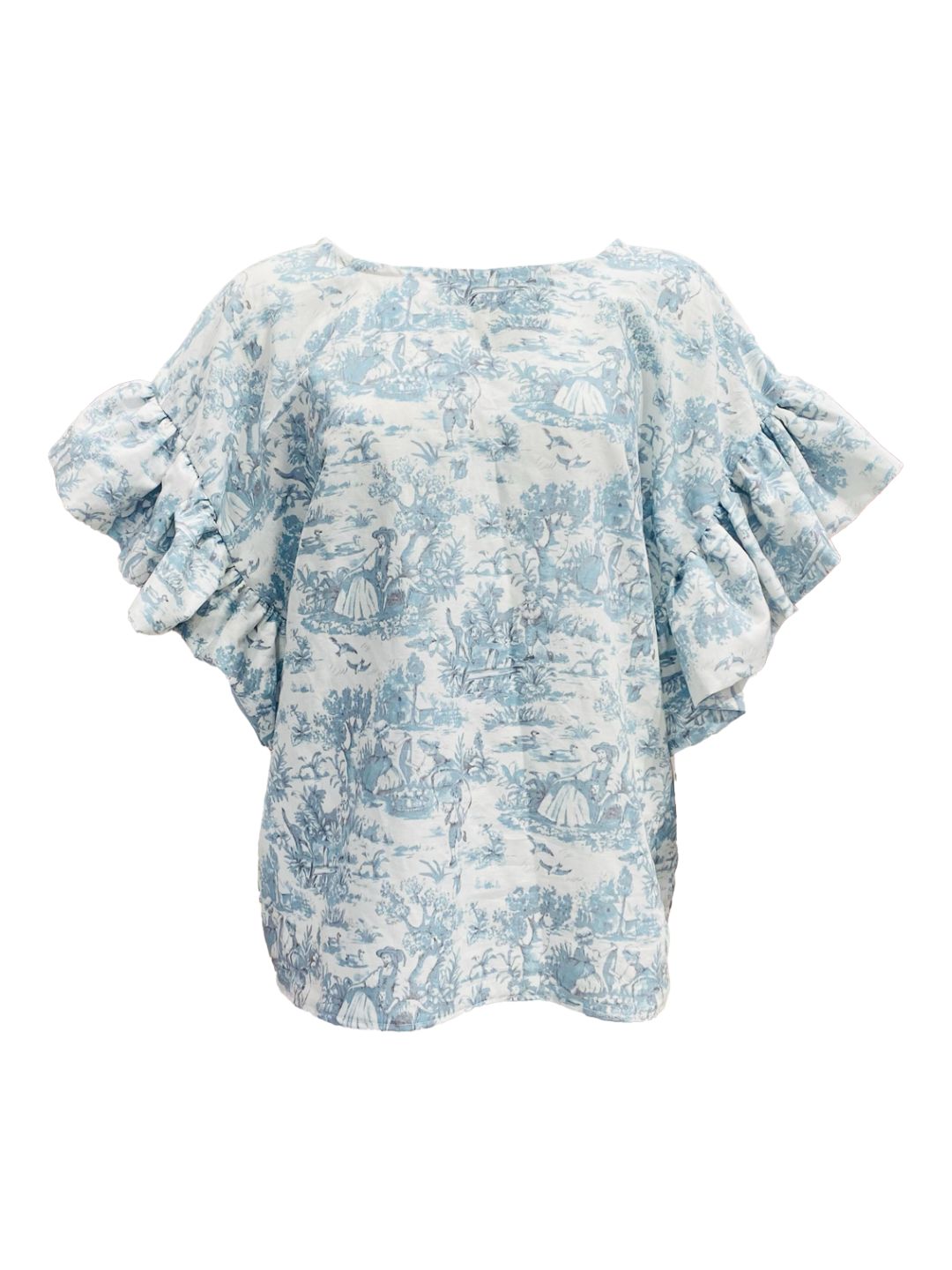 BLUSA Cadia shirt Toile de jouy Azzurra Ribes of LOVE
