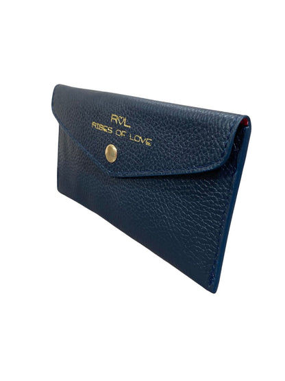 PORTAFOGLIO A BUSTA IN PELLE BLU 5022