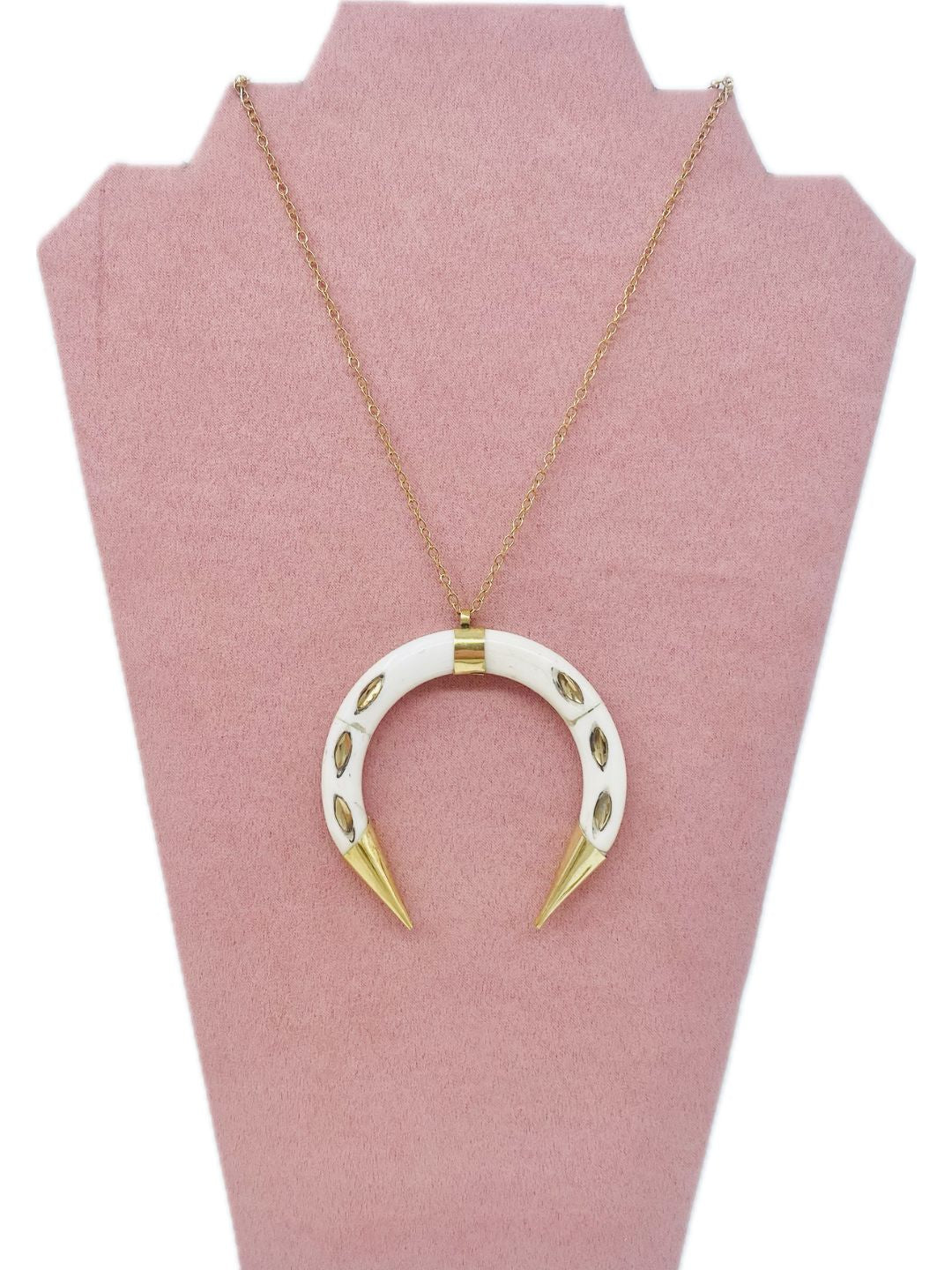 COLLANA CORNO MEZZA LUNA DI OSSO