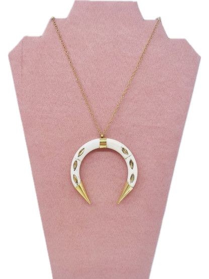 COLLANA CORNO MEZZA LUNA DI OSSO