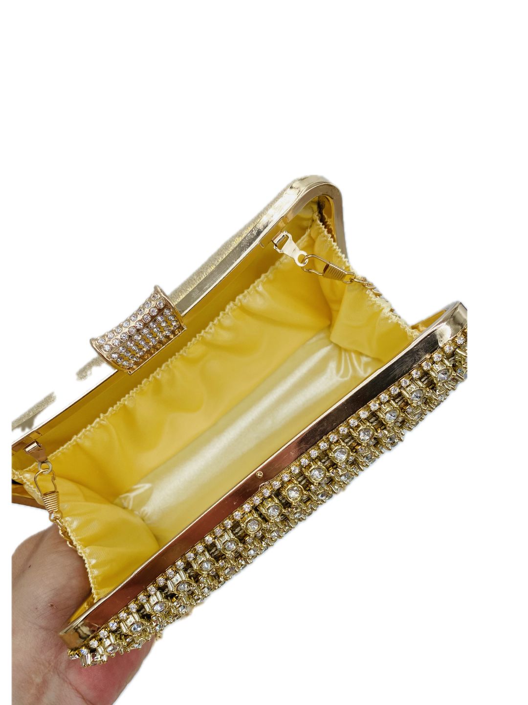 POCHETTE CLUTCH RETTANGOLARE STRASS ORO 9115