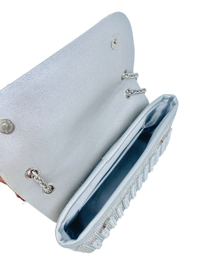 Pochette a Spalla con Strass Argento 9202