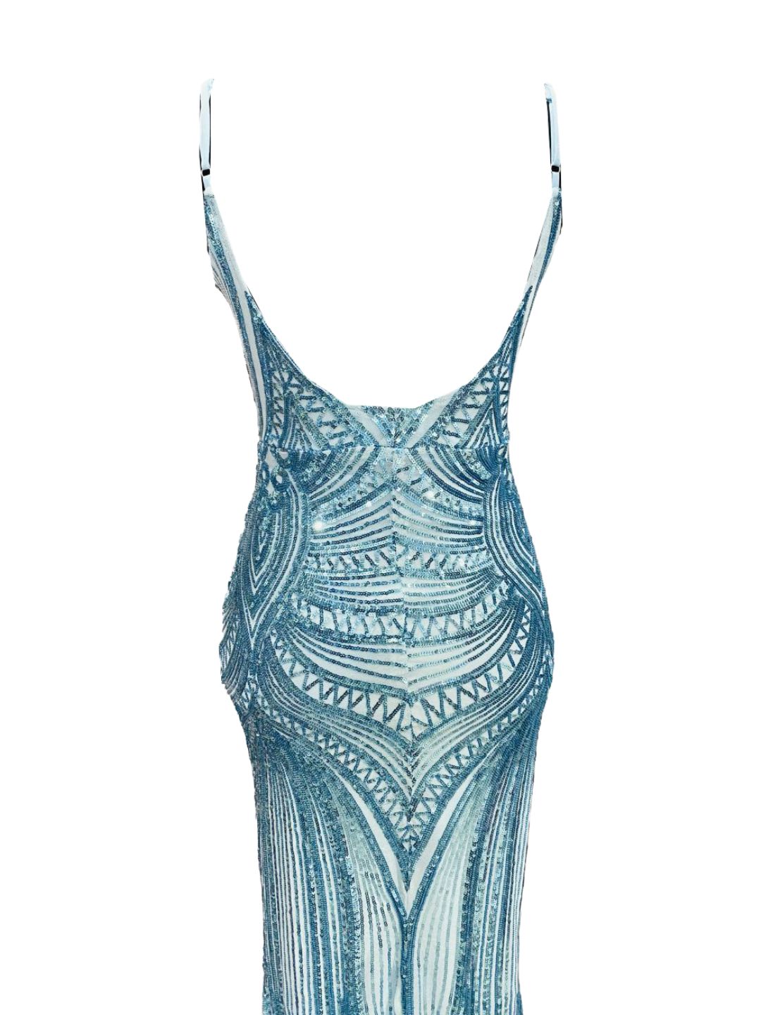 ELEGANT TURQUOISE PAILETTES CEREMONIAL DRESS 19330