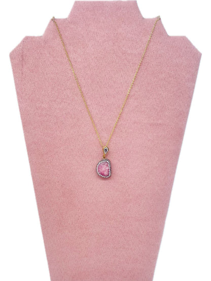 COLLANA CON CIONDOLO DI AGATA E BRILLANTINI 1059