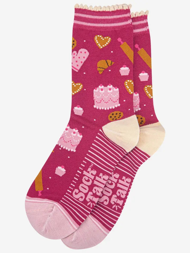 CALZINI IN BAMBÙ Lampone e Rosa chiaro Pasticcini 4538BAKERA