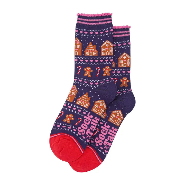 CALZINI IN BAMBÙ Blu Navy e Rosso con Pan di Zenzero 4507GBFINB
