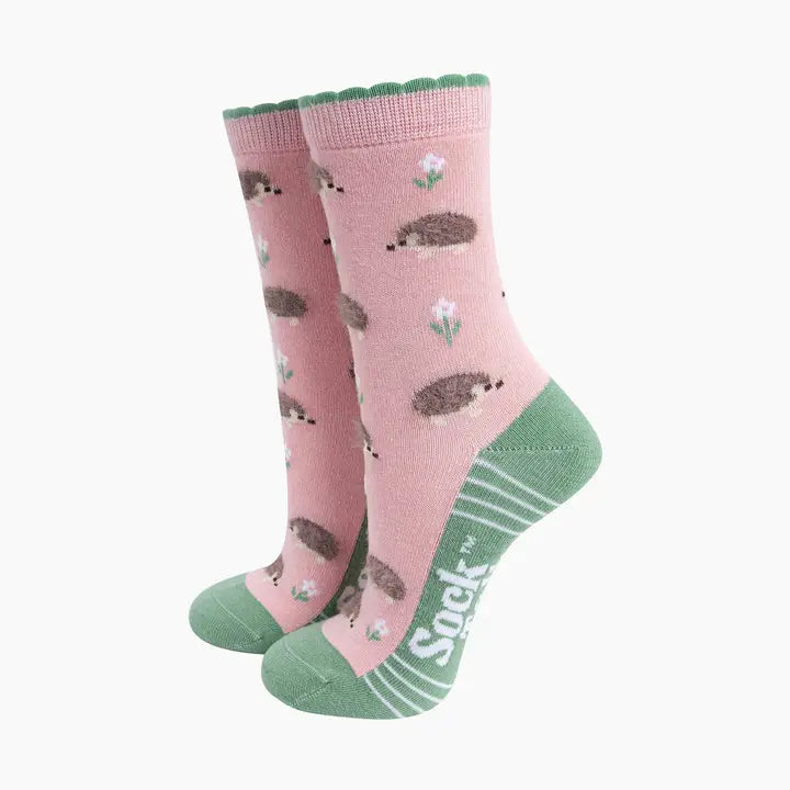 CALZINI IN BAMBÙ Rosa con Fiori e Riccio 4436HEDGLP