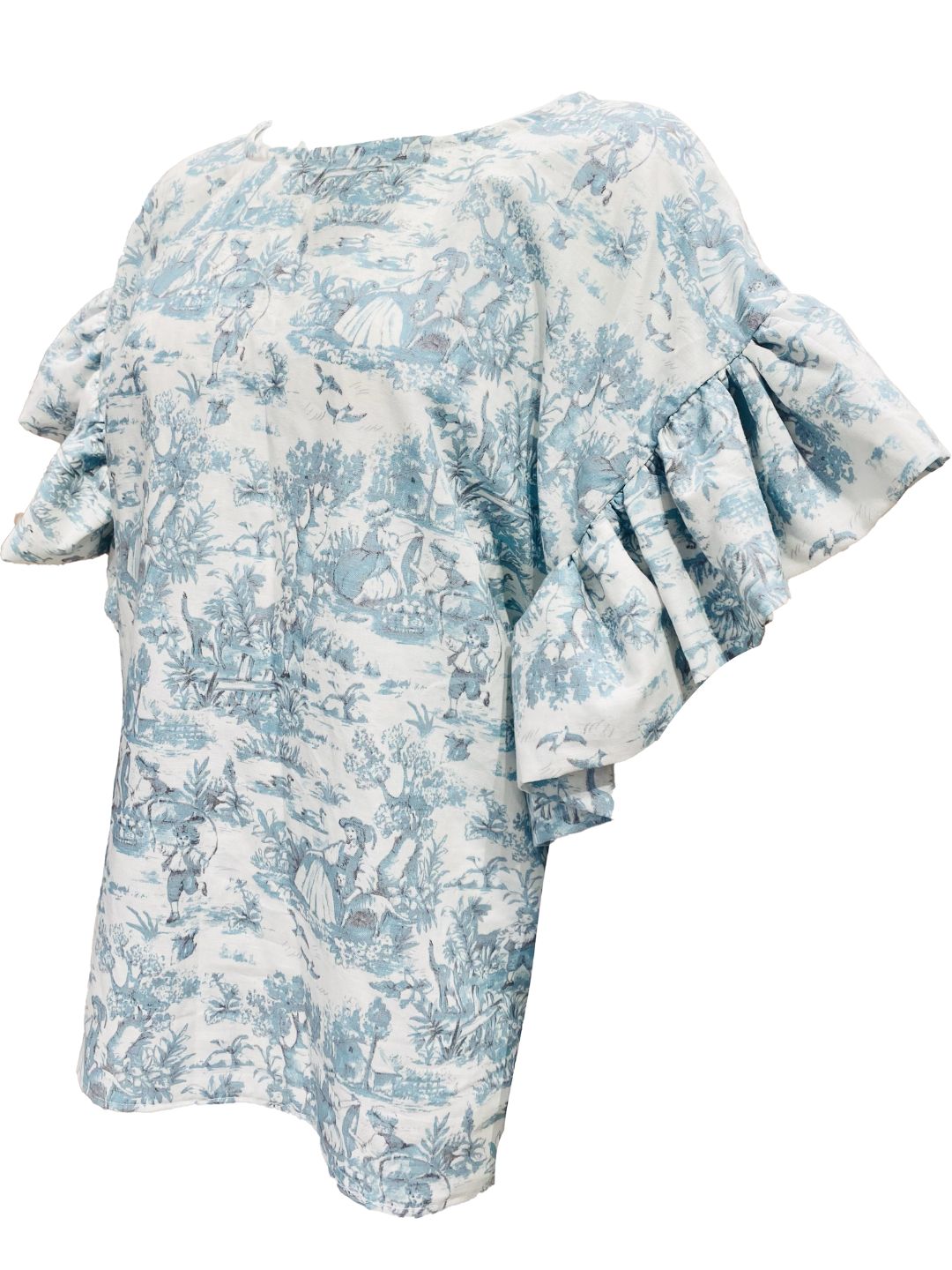 BLUSA Cadia shirt Toile de jouy Azzurra Ribes of LOVE