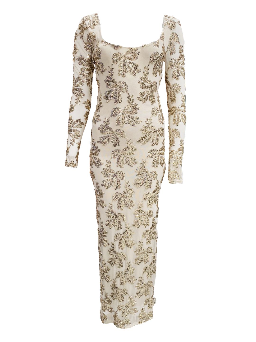 Abito Lungo Pailettes Oro 14313