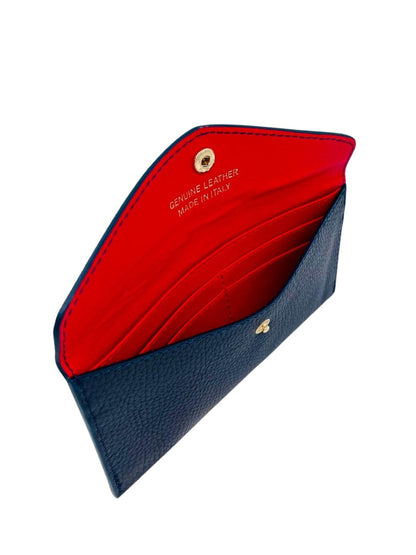 PORTAFOGLIO A BUSTA IN PELLE BLU 5022