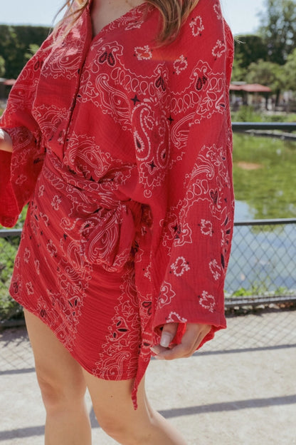 Abito Corto Bandana Rosso