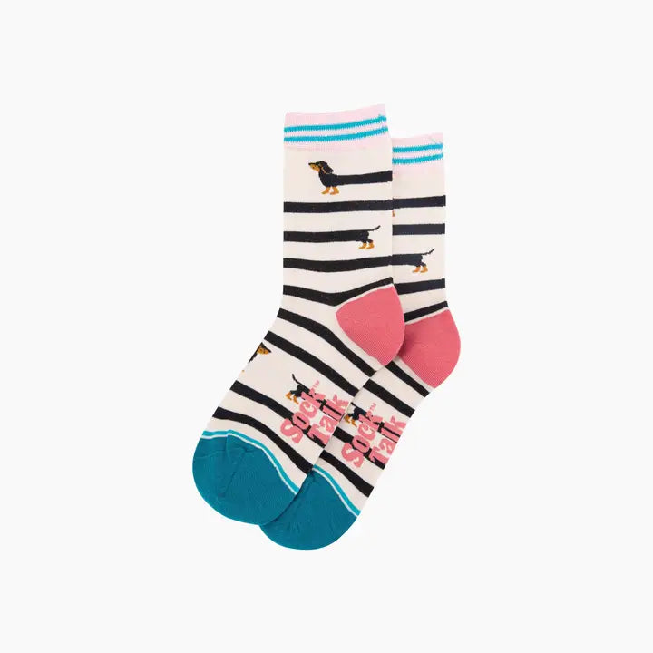 CALZINI IN BAMBÙ Crema e Rosa Bassotto Avvolgente 4462WDOGCRTE