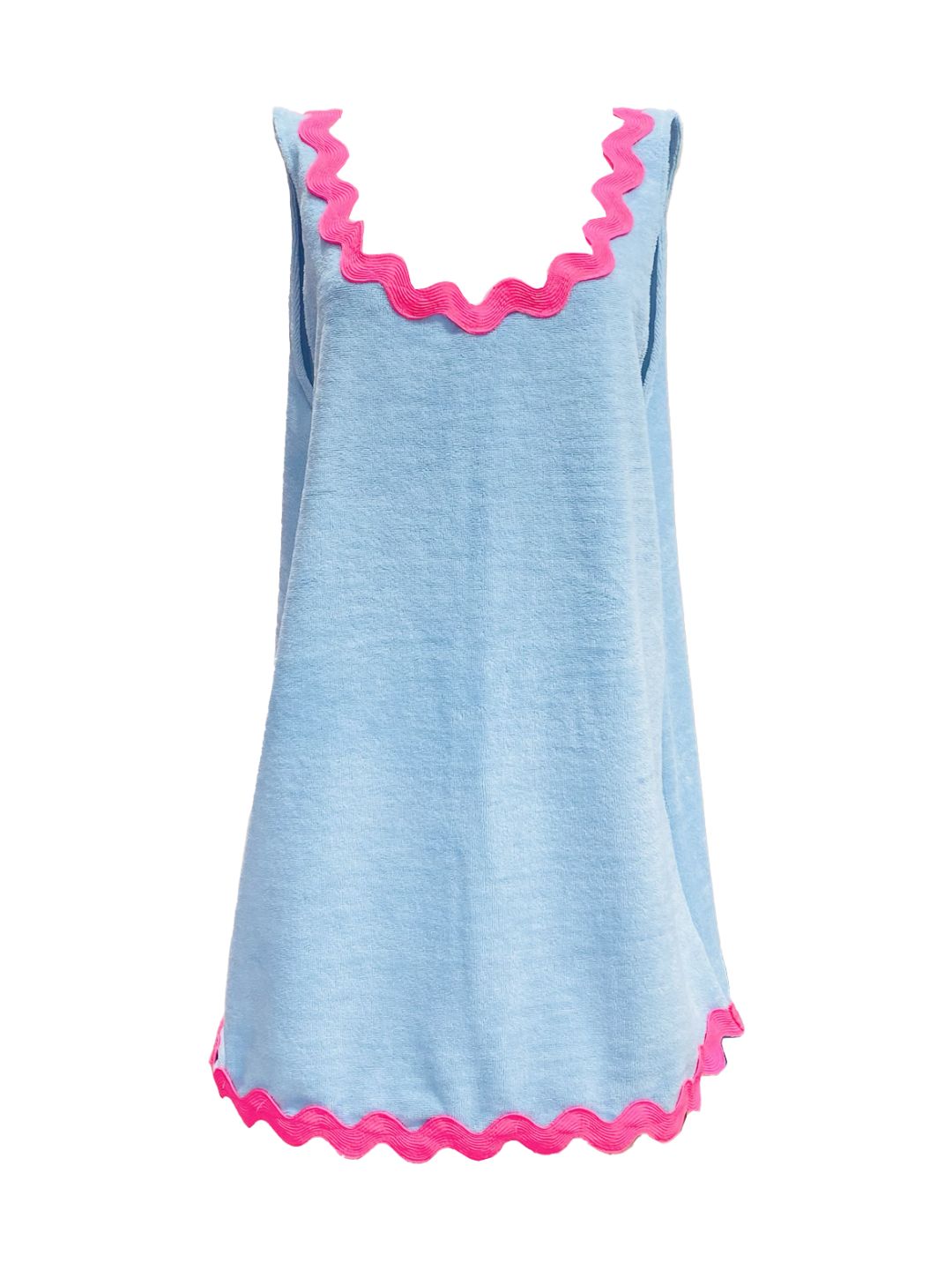 ABITO BASIC Spugna Bambù Azzurro Zig Zag Fucsia Ribes of LOVE