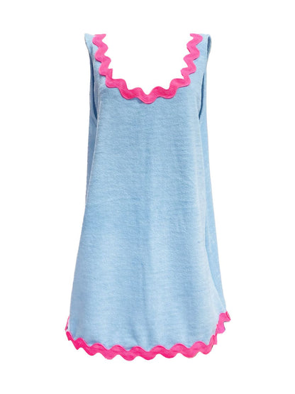 ABITO BASIC Spugna Bambù Azzurro Zig Zag Fucsia Ribes of LOVE