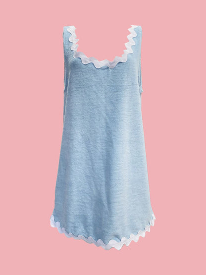 ABITO BASIC Spugna Bambù Azzurro Zig Zag Bianco Ribes of LOVE