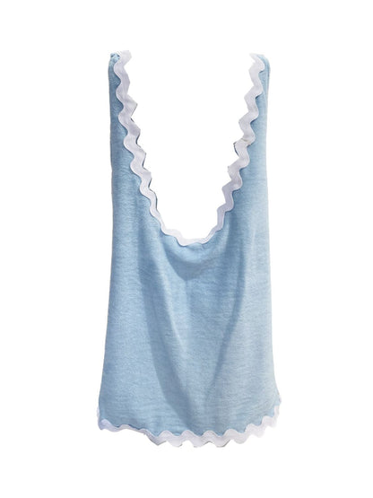 ABITO BASIC Spugna Bambù Azzurro Zig Zag Bianco Ribes of LOVE