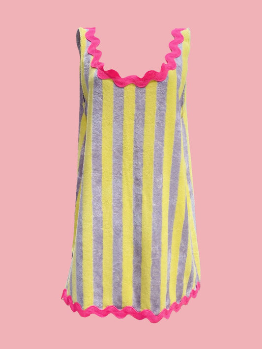 ABITO BASIC Spugna Bambù Riga Lilla Zig Zag Fucsia Ribes of LOVE