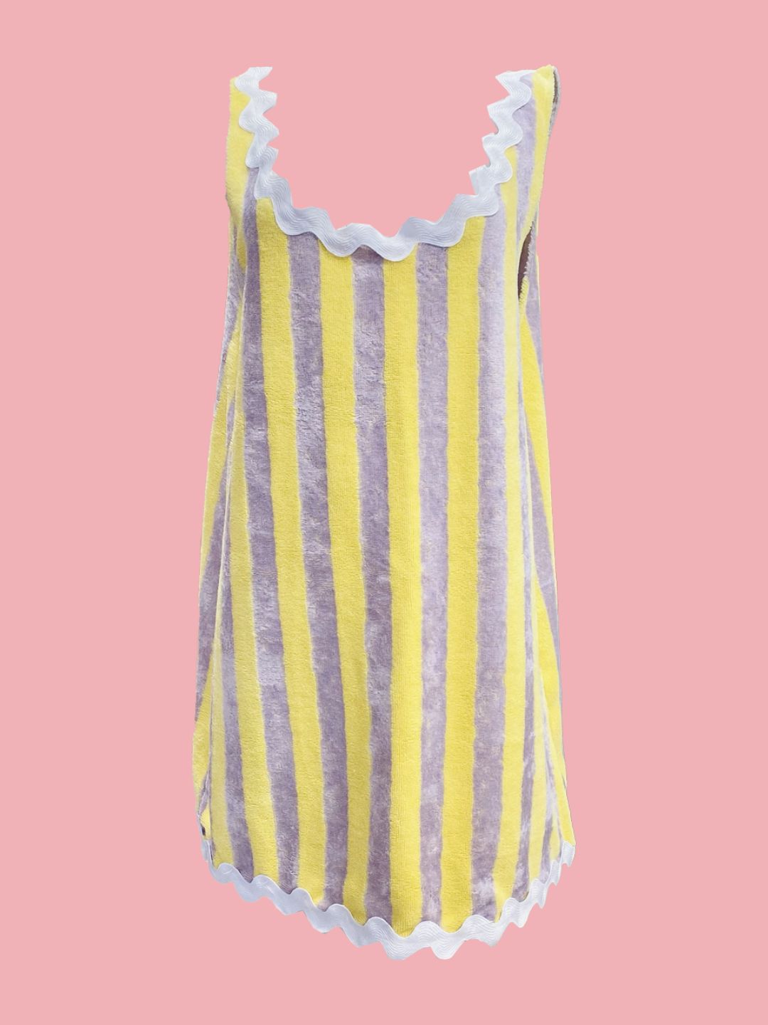 ABITO BASIC Spugna Bambù Riga Lilla Zig Zag Bianco Ribes of LOVE