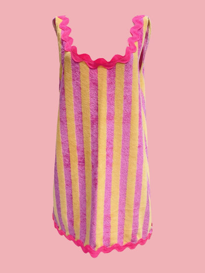 BASIC DRESS in White Ribes of LOVE sponge