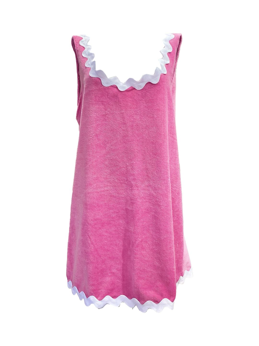 ABITO BASIC Spugna Bambù Rosa Zig Zag Bianco Ribes of LOVE