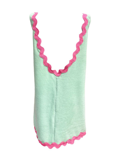 ABITO BASIC Spugna Bambù Verde Acqua Zig Zag Fucsia Ribes of LOVE