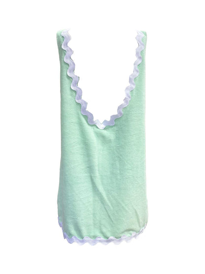 ABITO BASIC Spugna Bambù Verde Acqua Zig Zag Bianco Ribes of LOVE