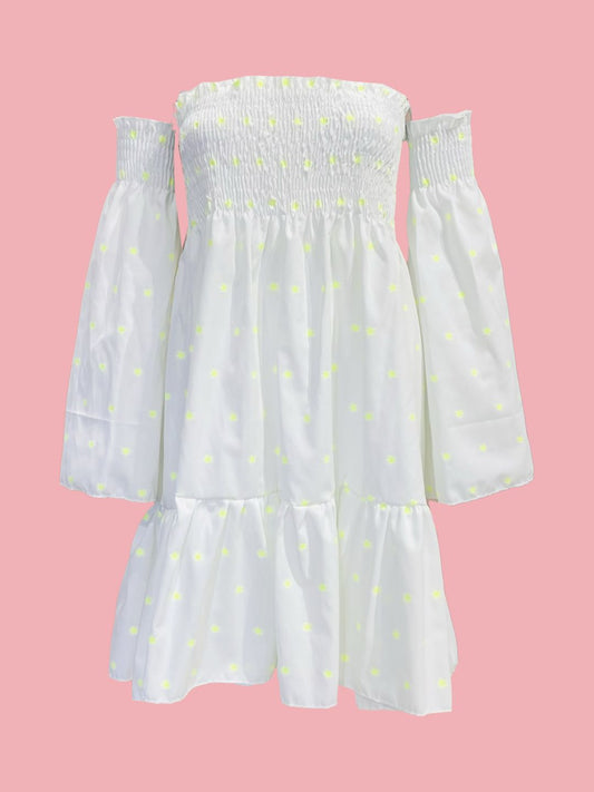 A-Line Dress Enchanted Forest White Base Ribes of LOVE